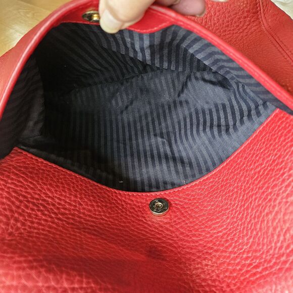 COACH Vintage RED Pebbled Leather Sonoma Shoulder Crossbody Bag G6M-4920 Large - Picture 10 of 15